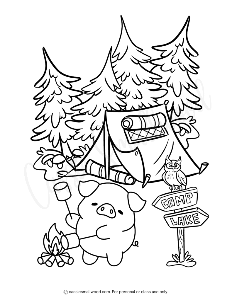 cute coloring pages of camping cassie smallwood