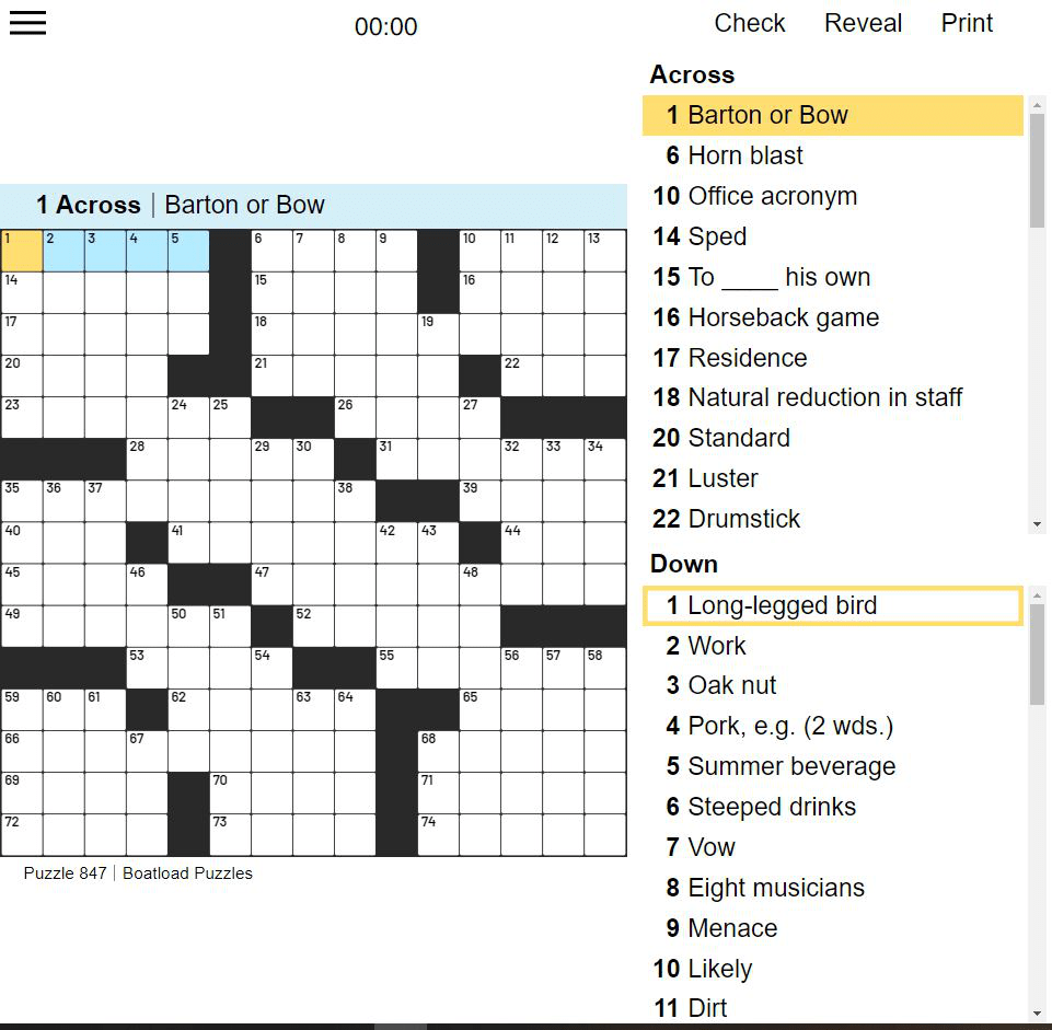 Free Daily Printable Crossword Puzzles Online