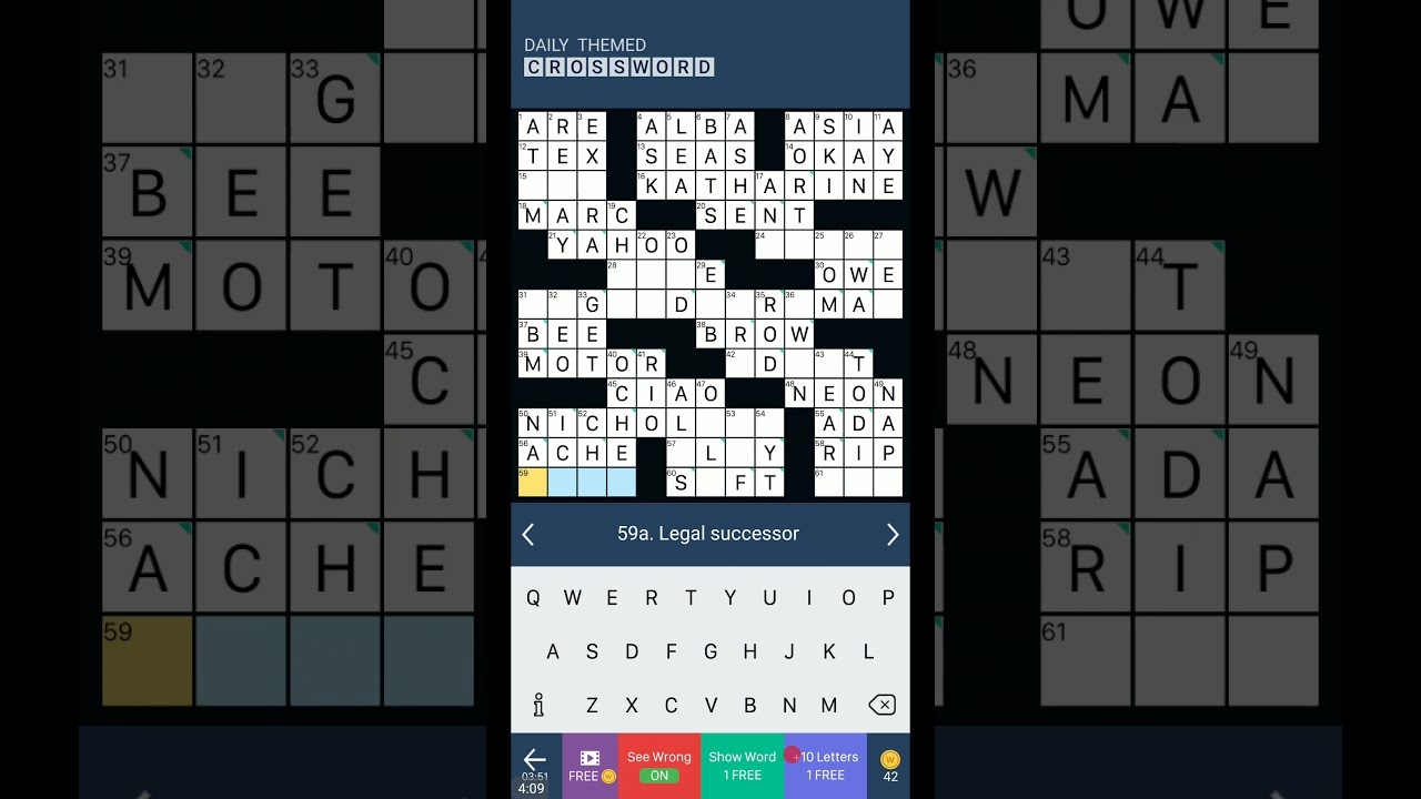 DAILY THEMED CROSSWORD PUZZLE FOR Thursday YouTube