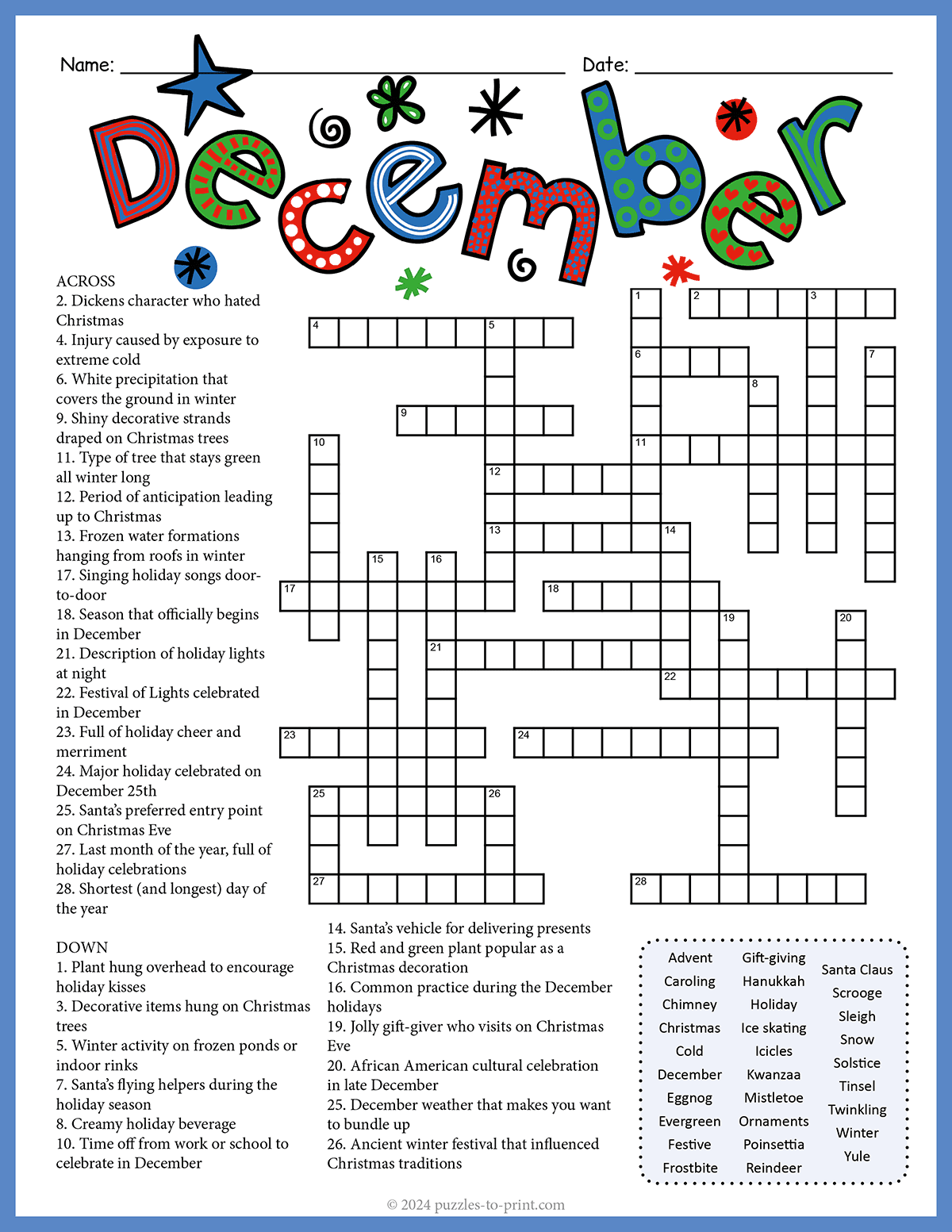 Word Crossword Puzzles Printable