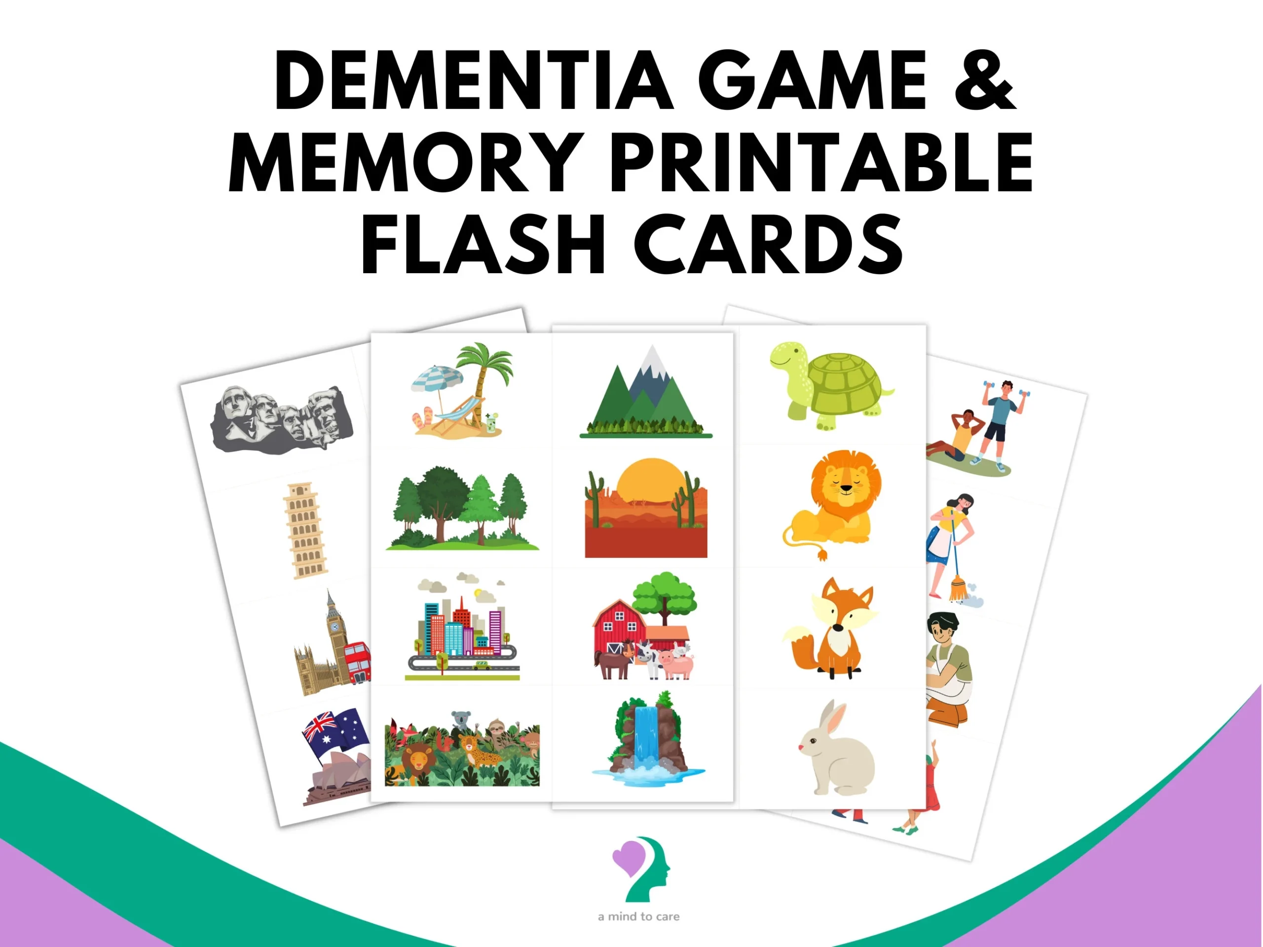 Dementia Memory Flash Cards Printable Cognitive Game PDF Etsy