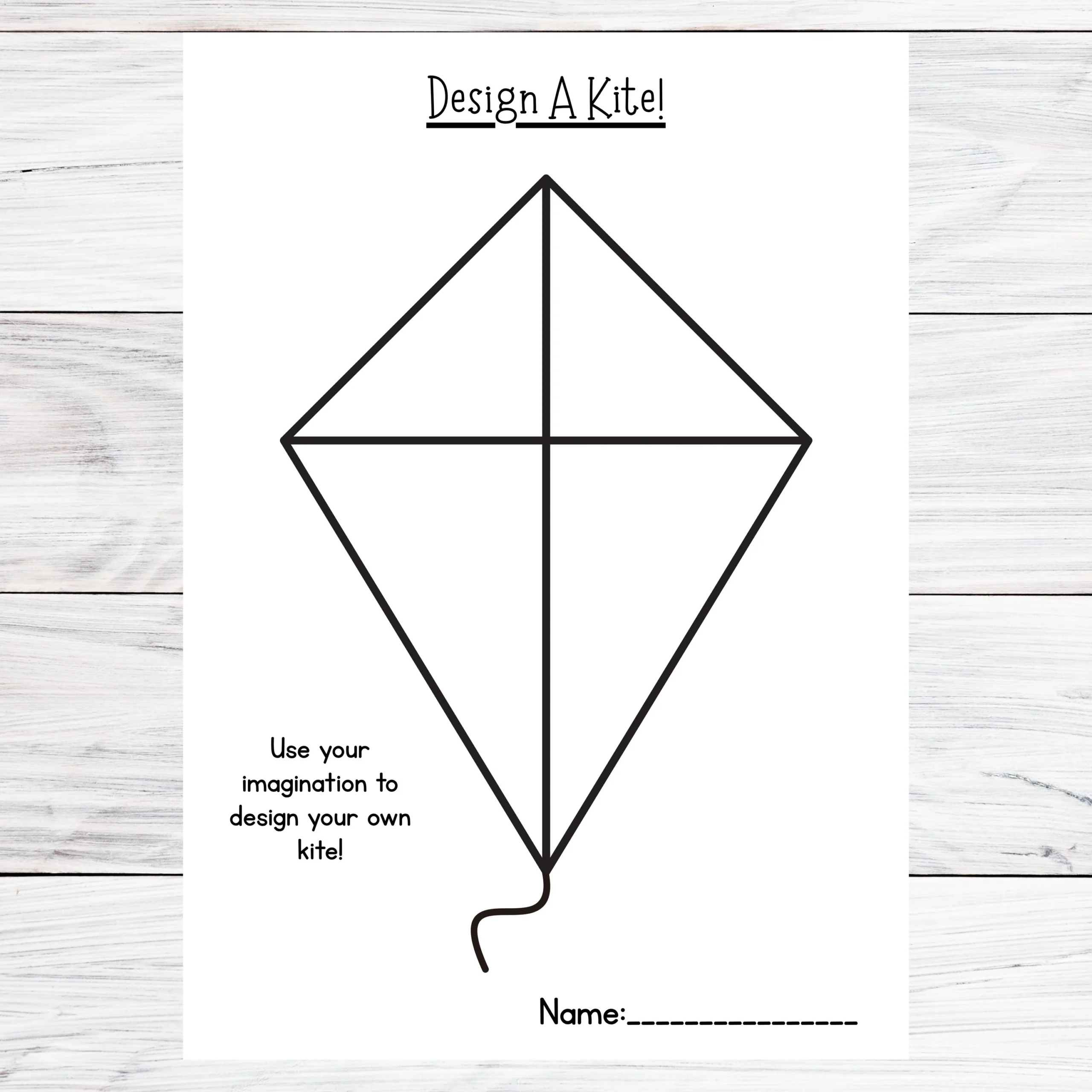 Design Your Own Kite Printable Kids Activity Page PDF Download 