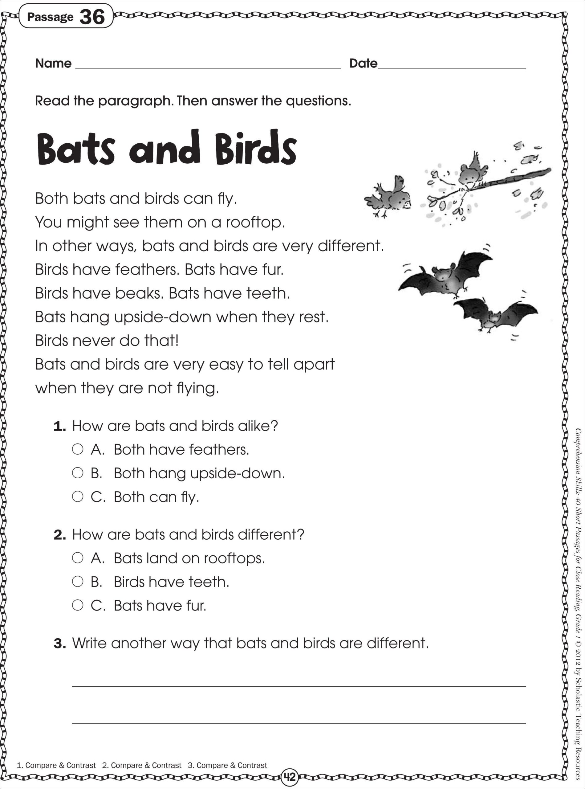 Printable Reading Worksheets