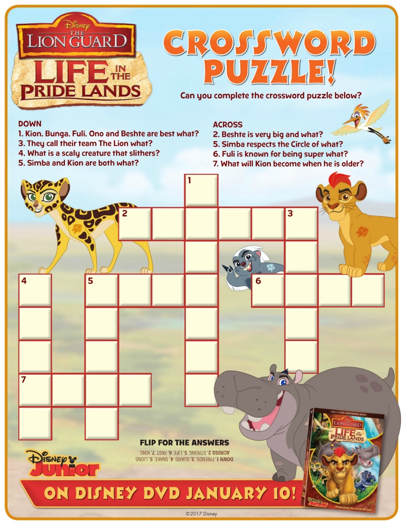 Disney Crossword Puzzles Printable For Adults