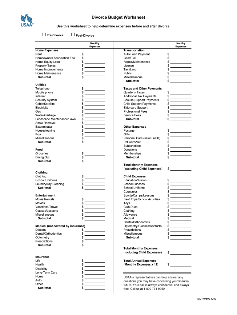Divorce Worksheet Fill Out amp Sign Online DocHub