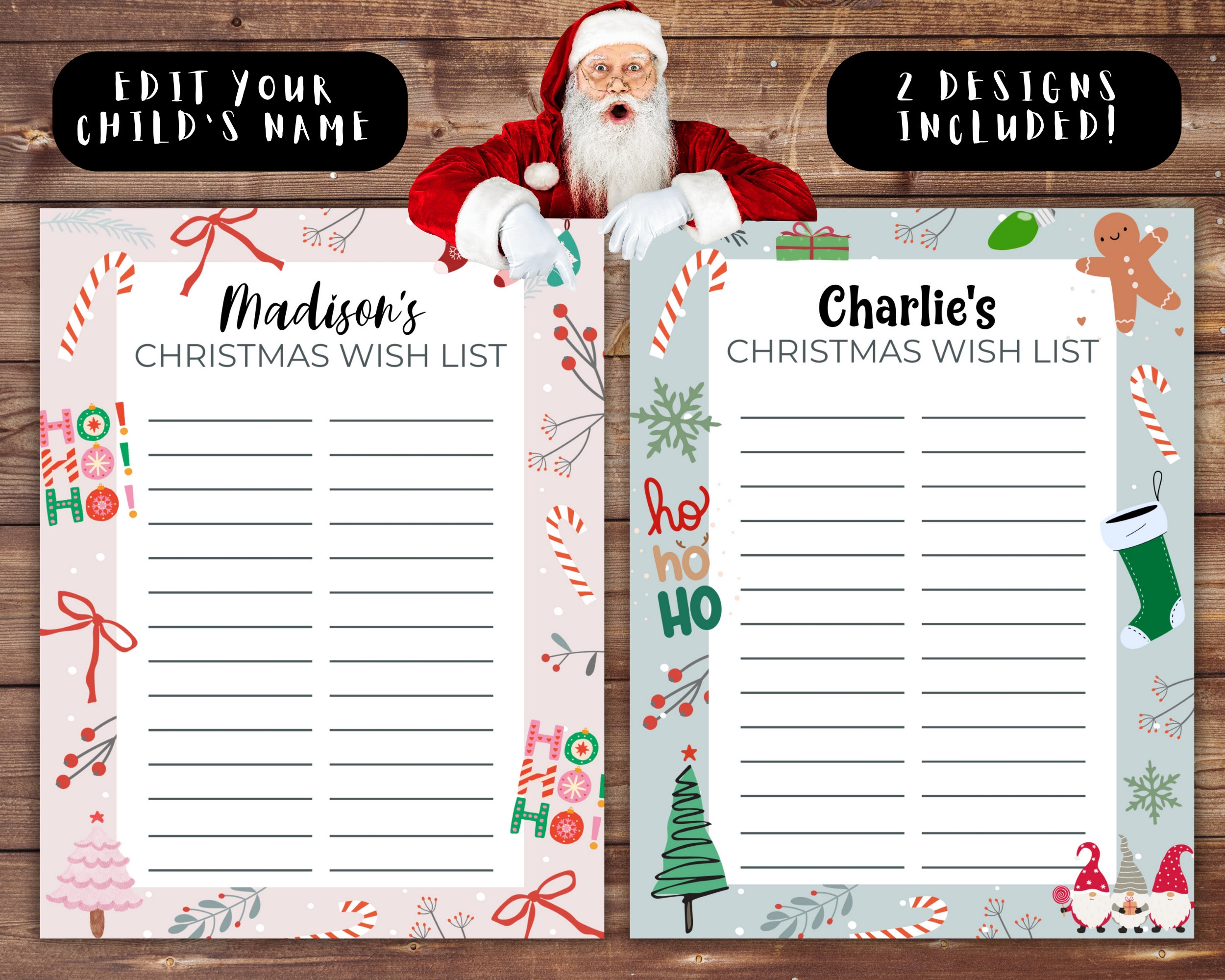DIY Kids Christmas Wish List Template Editable amp Printable Etsy