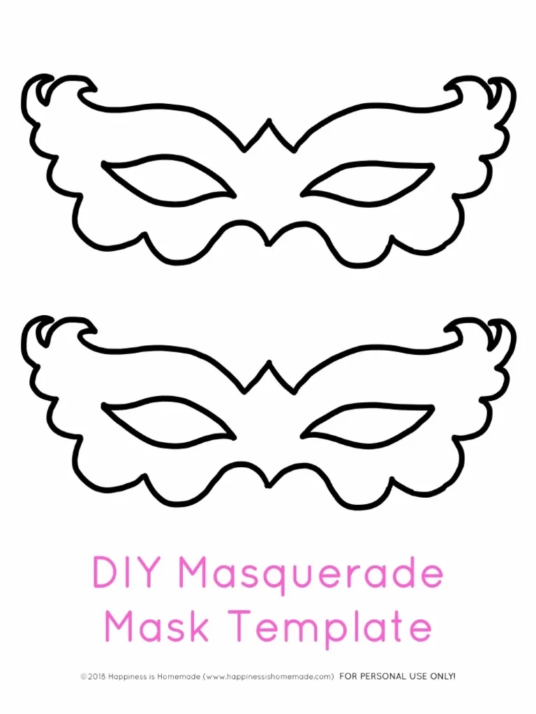 DIY Masquerade Mask Template PDF