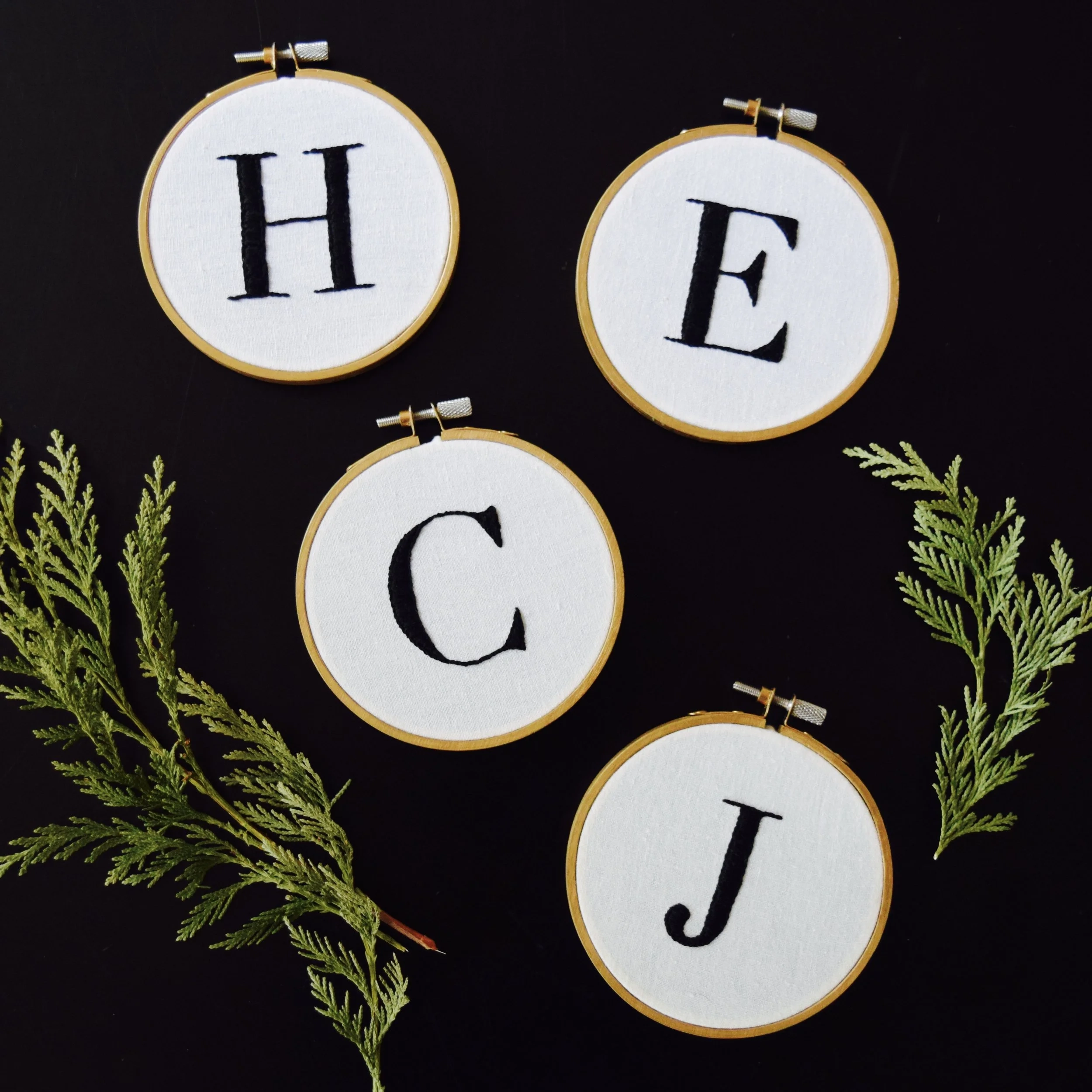 DIY Monogram Embroidery Hoop Free Pattern Stevie Storck