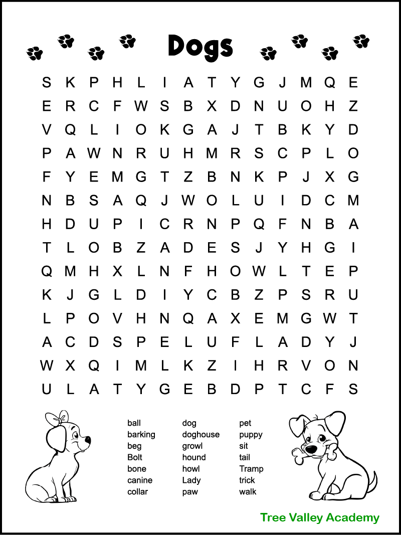 Printable Crossword Puzzles About Dogs