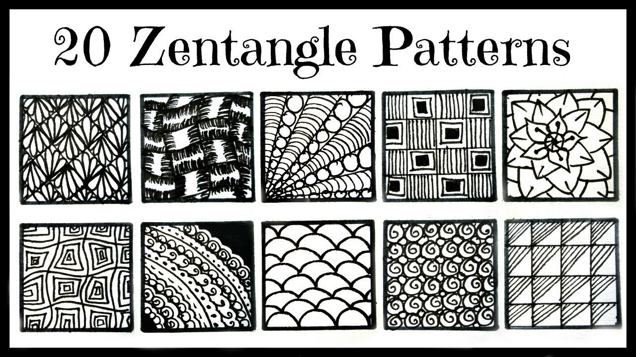 Easy 20 Zentangle Patterns For Beginners