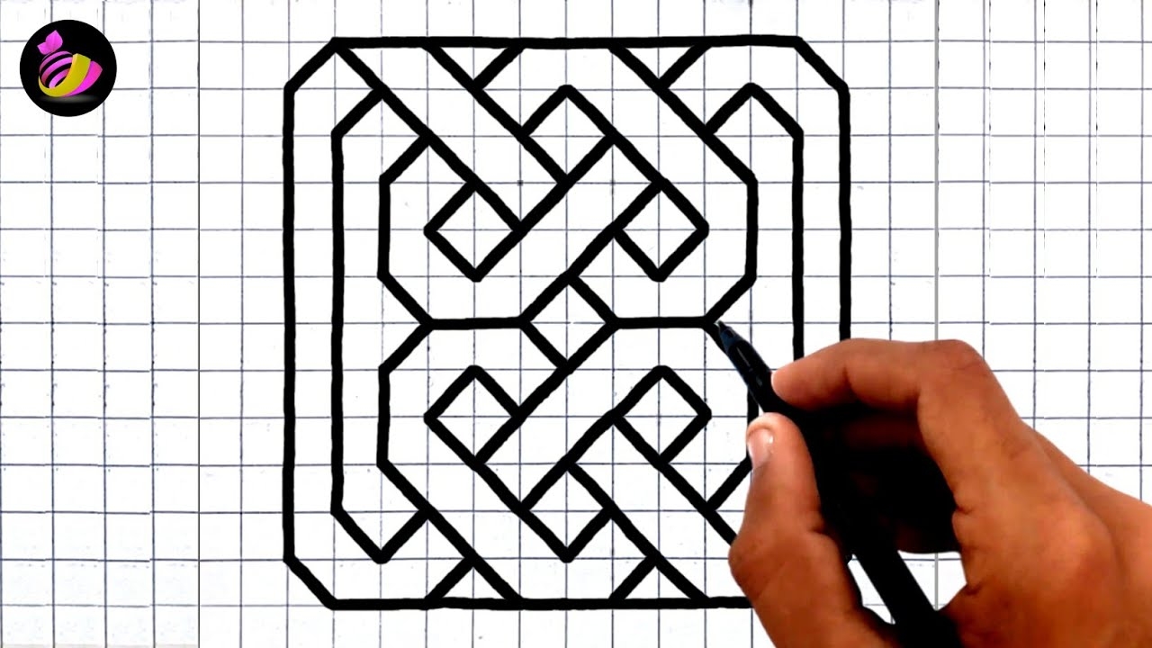Easy Heart Pattern Drawing On Graph Paper Graph Paper Art Ashar 2M