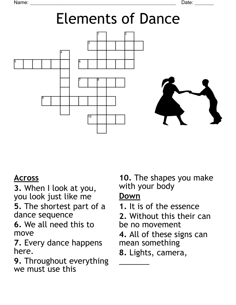 Elements Of Dance Crossword WordMint