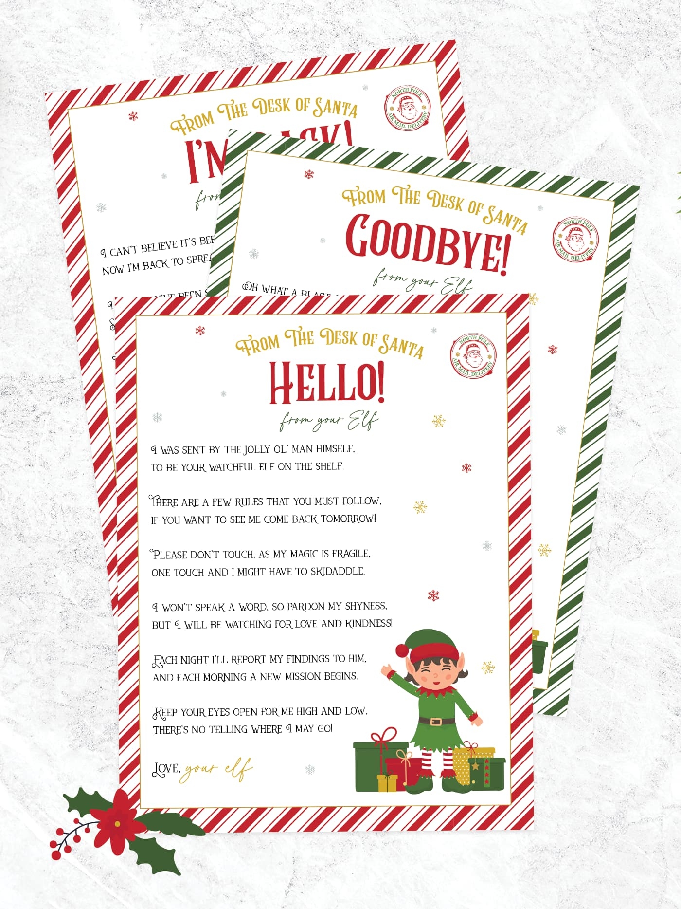 Elf On The Shelf Arrival And Goodbye Letters FREE Printable Set 