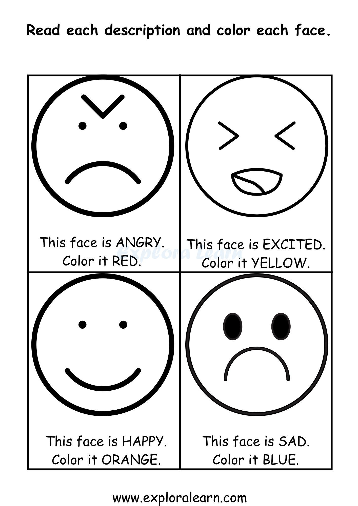 Emotions Worksheets For Preschool And Kindergarten 2 To 6 Years Kids