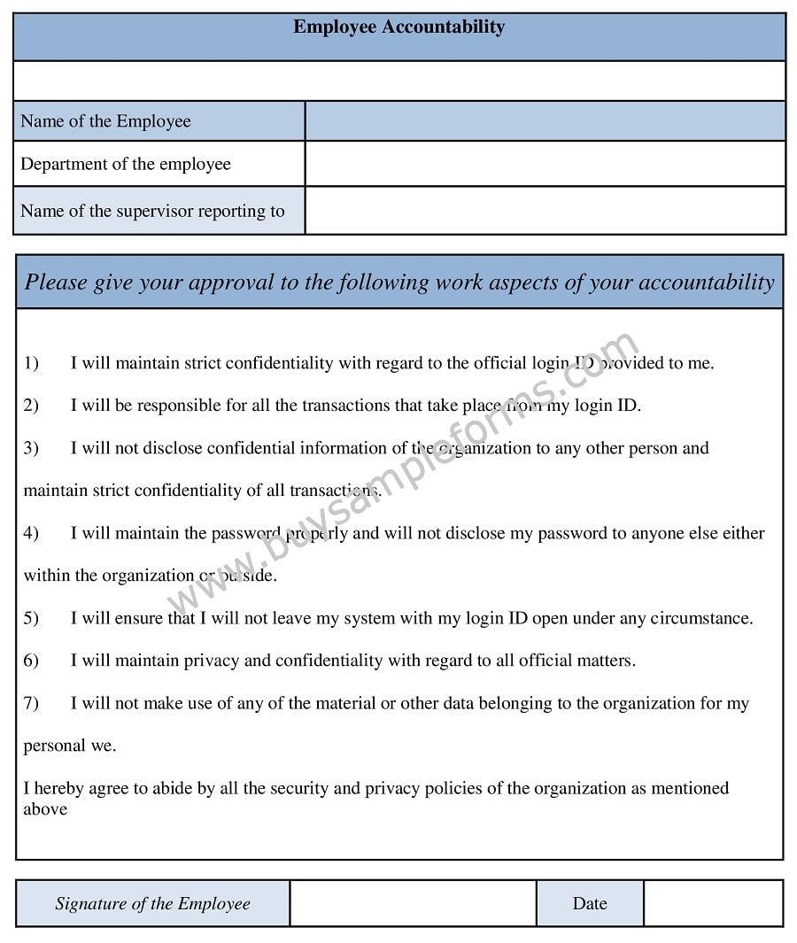 Employee Accountability Form Template buysampleforms On Tumblr