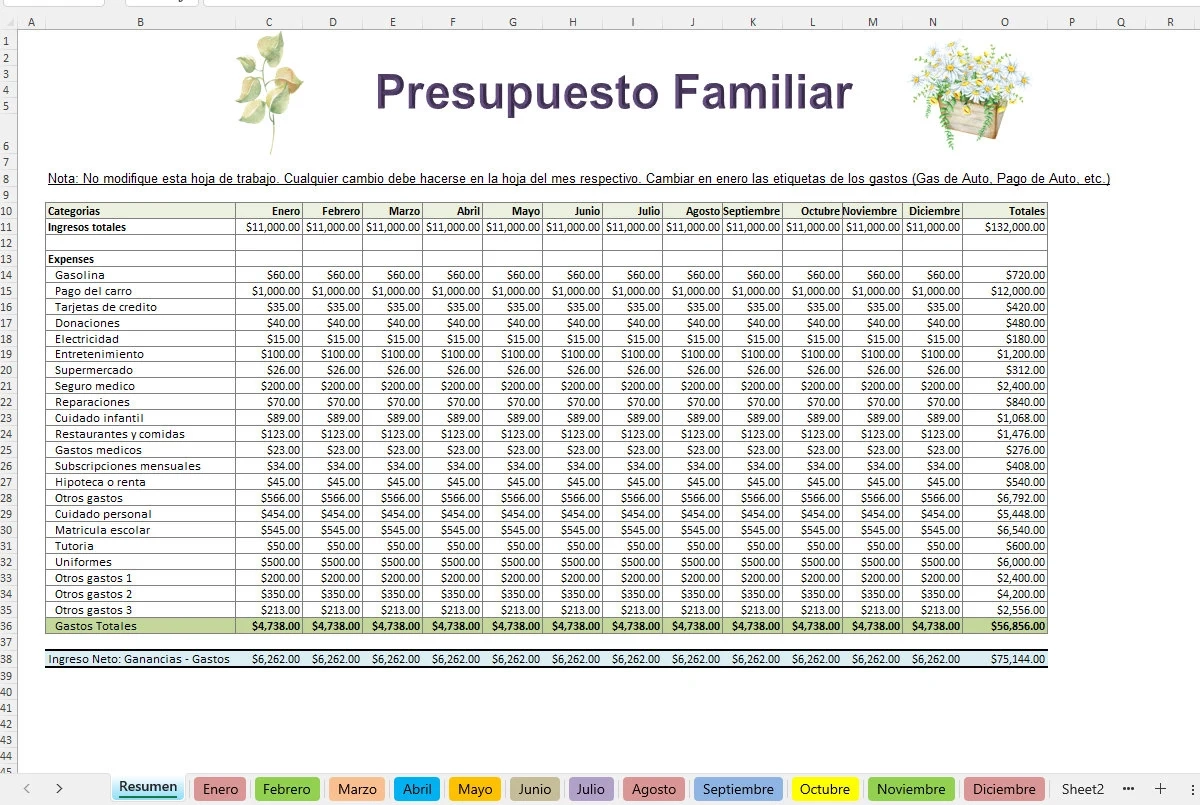 Excel Budget Template Spanish Dave Ramsey Inspired digital 