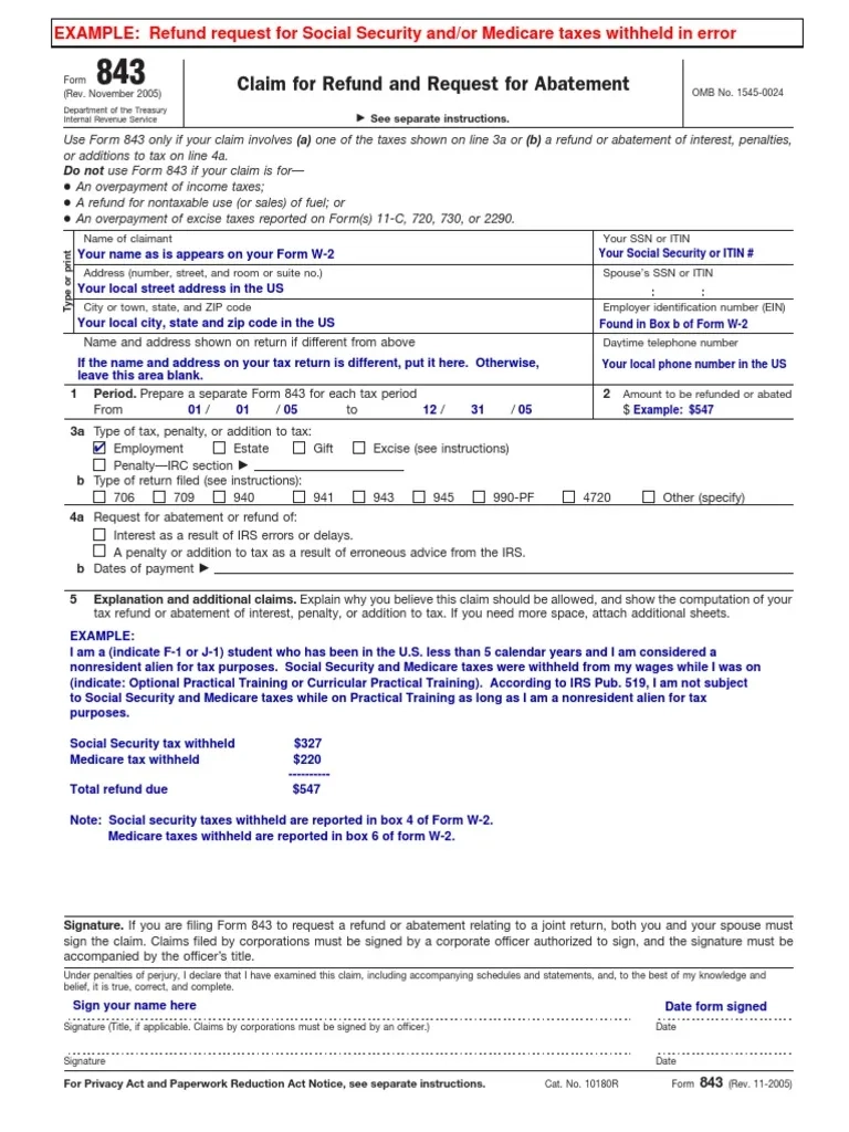 Irs Form 843 Download