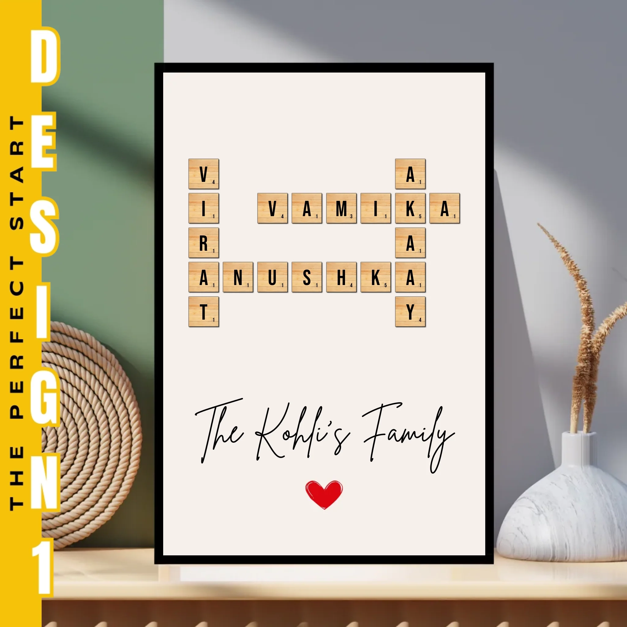Family Crossword Puzzle Wall Frame