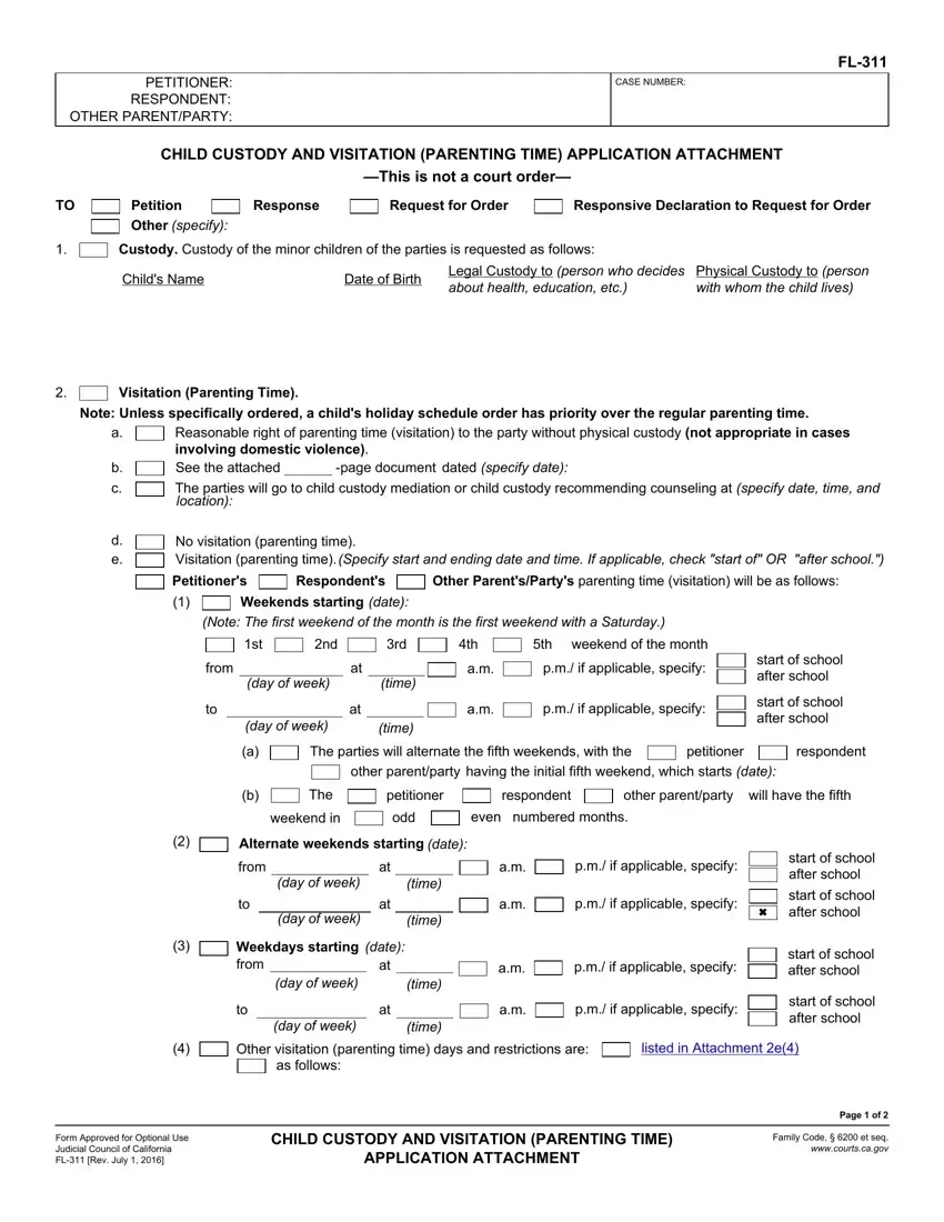 Family Law Form Fl 311 Fill Out Printable PDF Forms