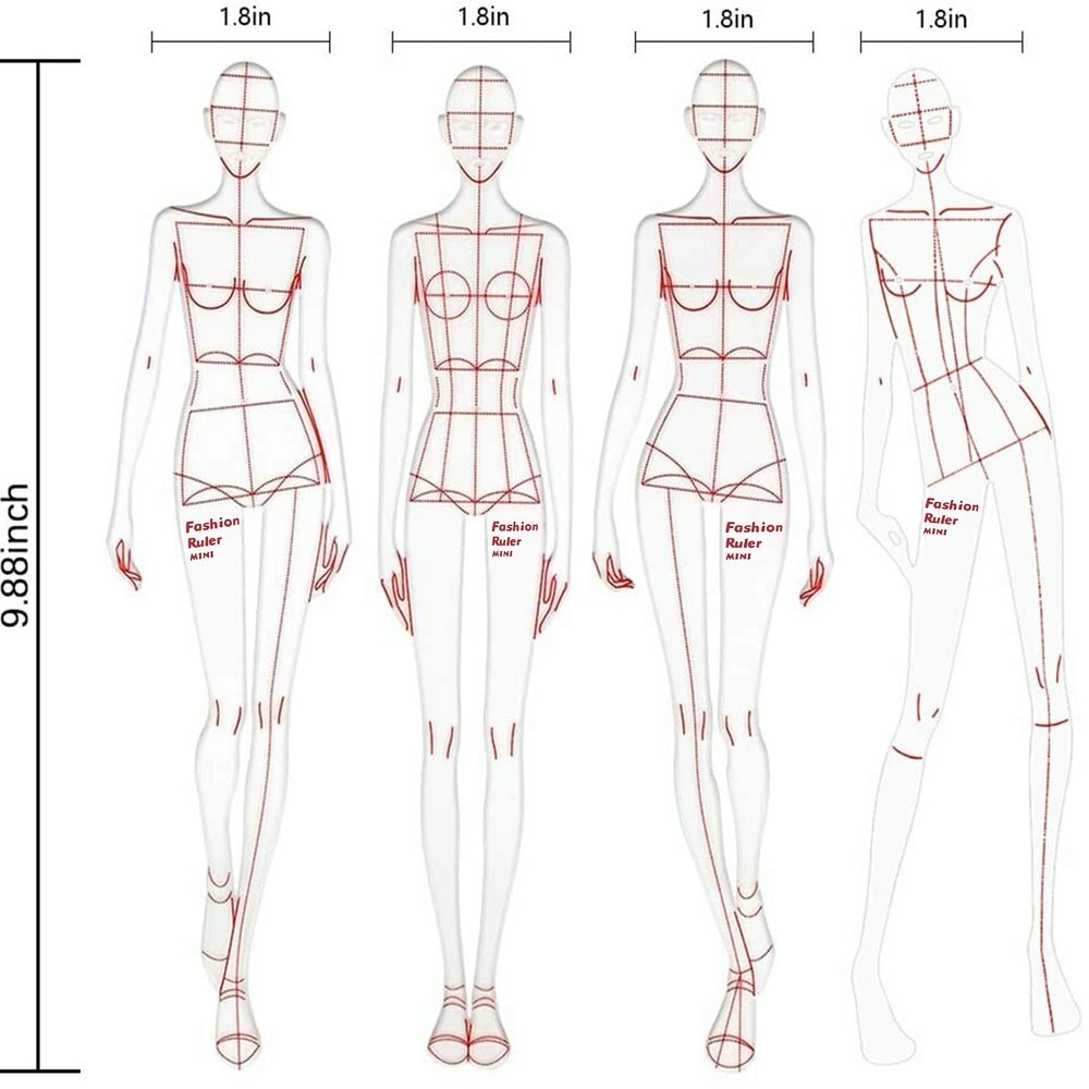 Fashion Ruler Fashion Line Drawing Human Dynamic Template For Clothing Design