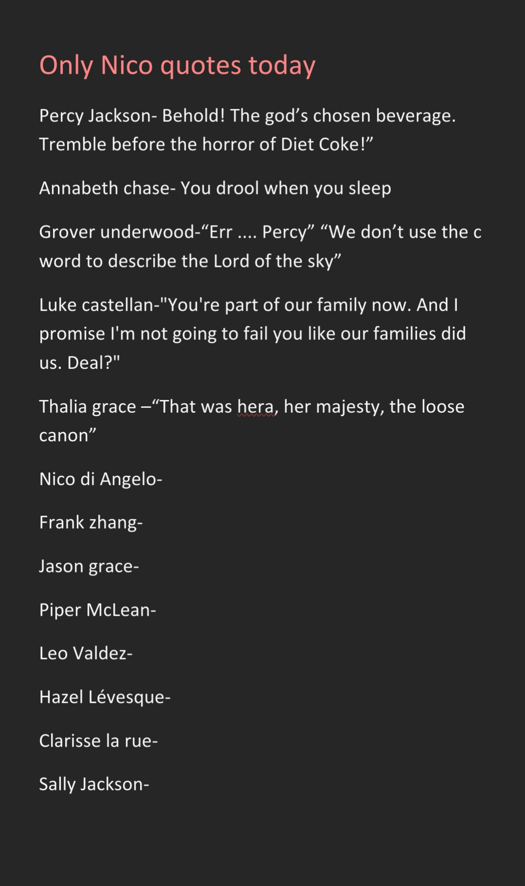 Favourite Character Quotes GENERAL R camphalfblood