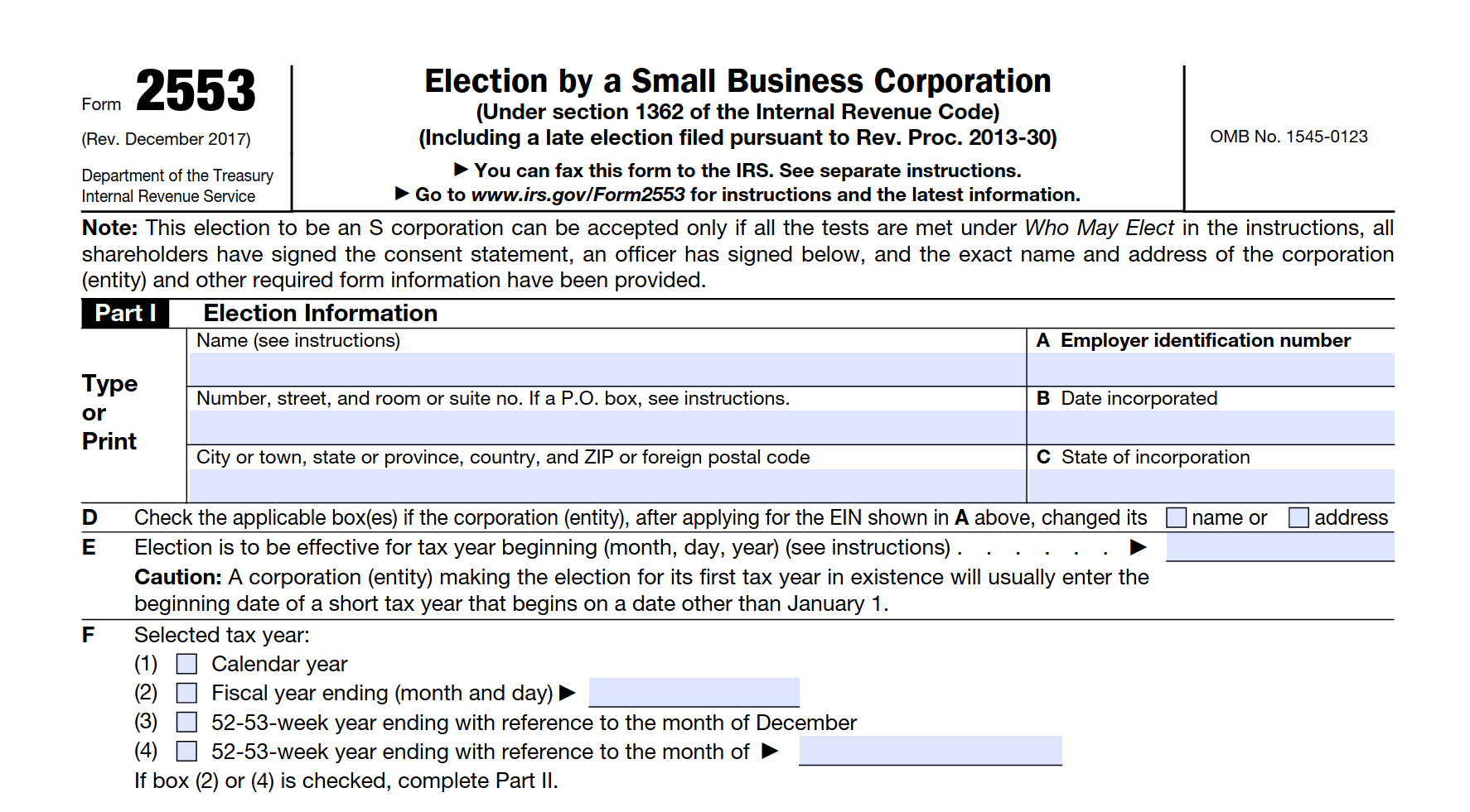 Fax IRS Form 2553 Faxtail Blog