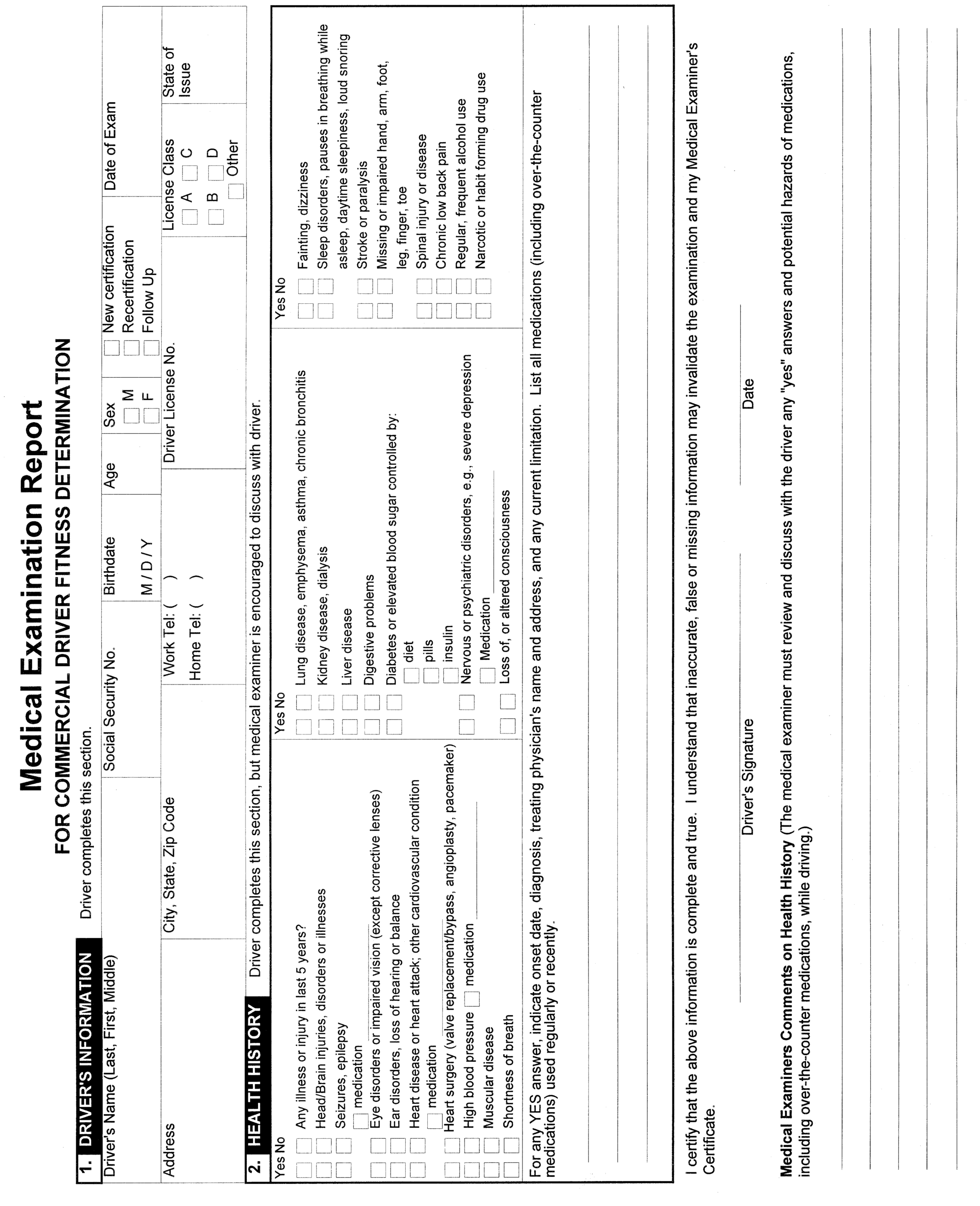 Federal Register Physical Qualification Of Drivers Medical 