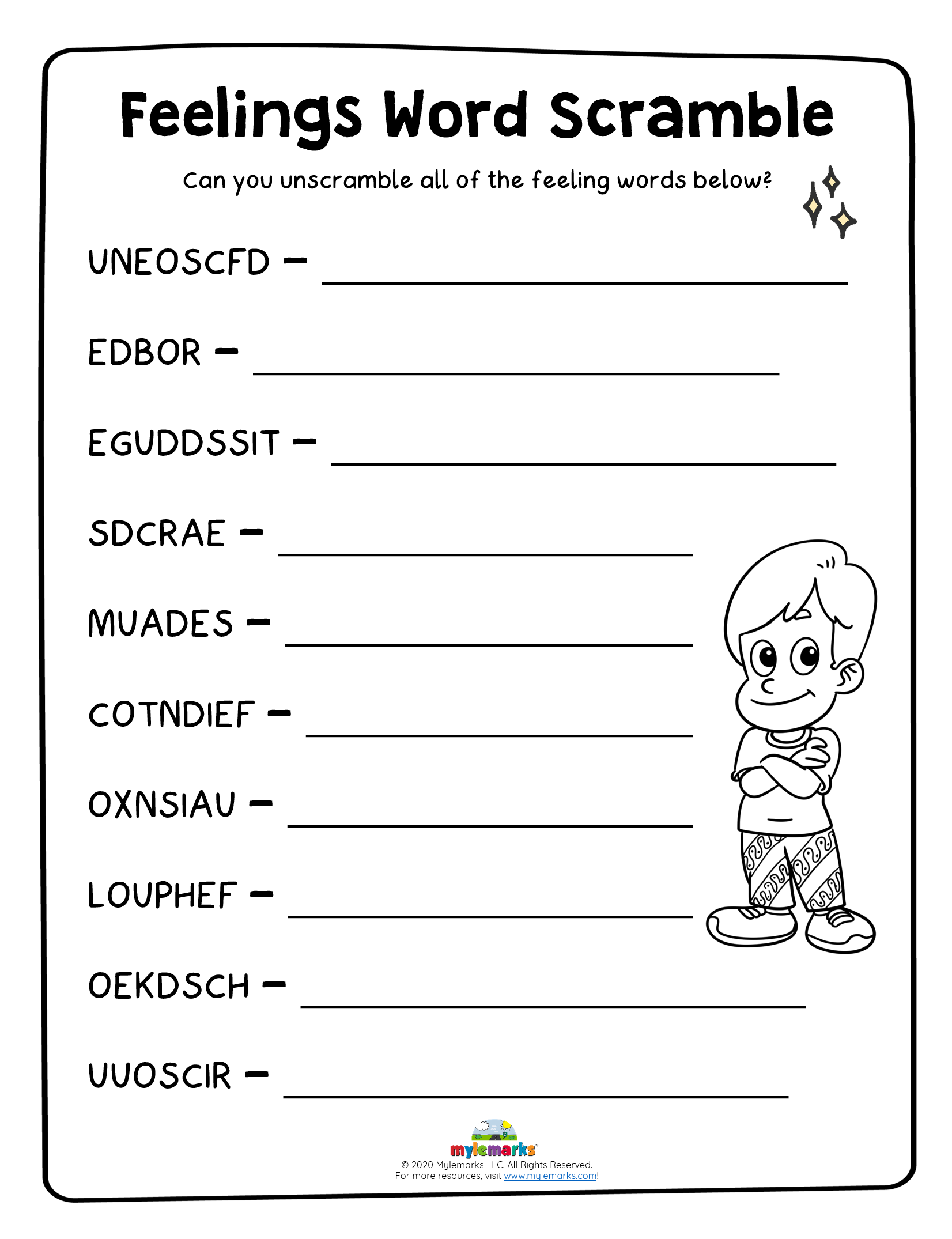 Printable Feelings Worksheets For Adults