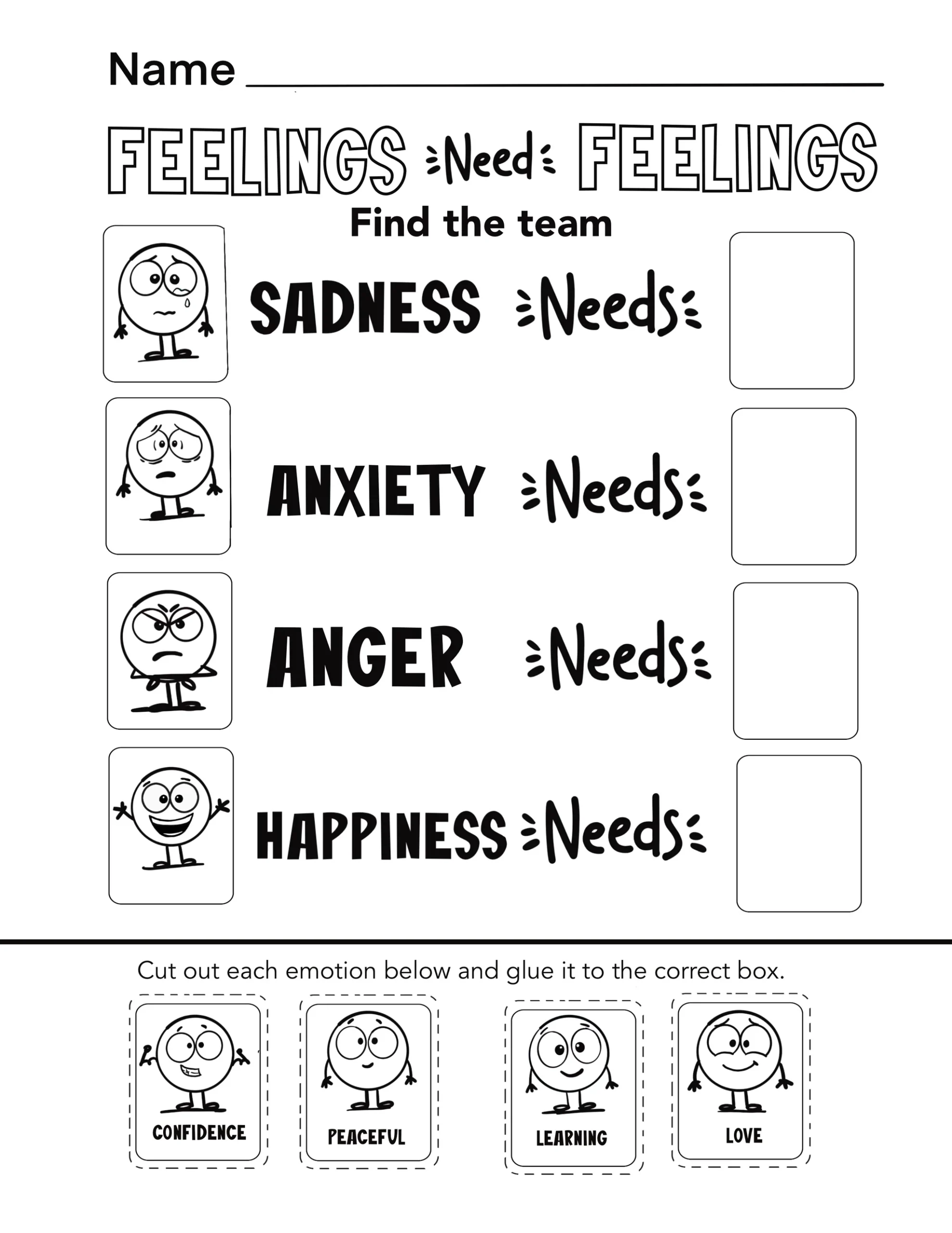 Emotions Worksheet Printable