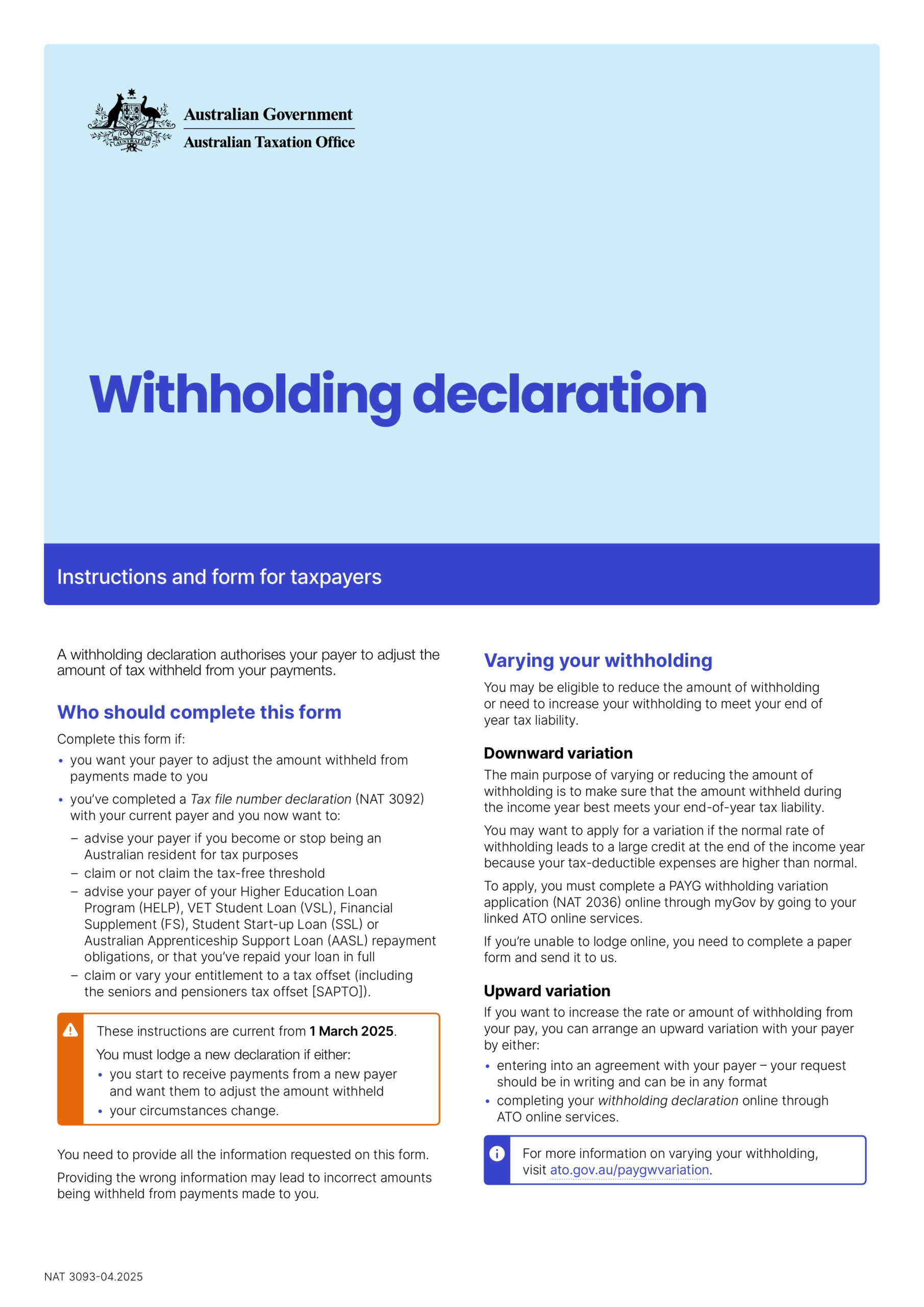 Fill Form NAT 3093 2024 2025 Create Edit Forms Online