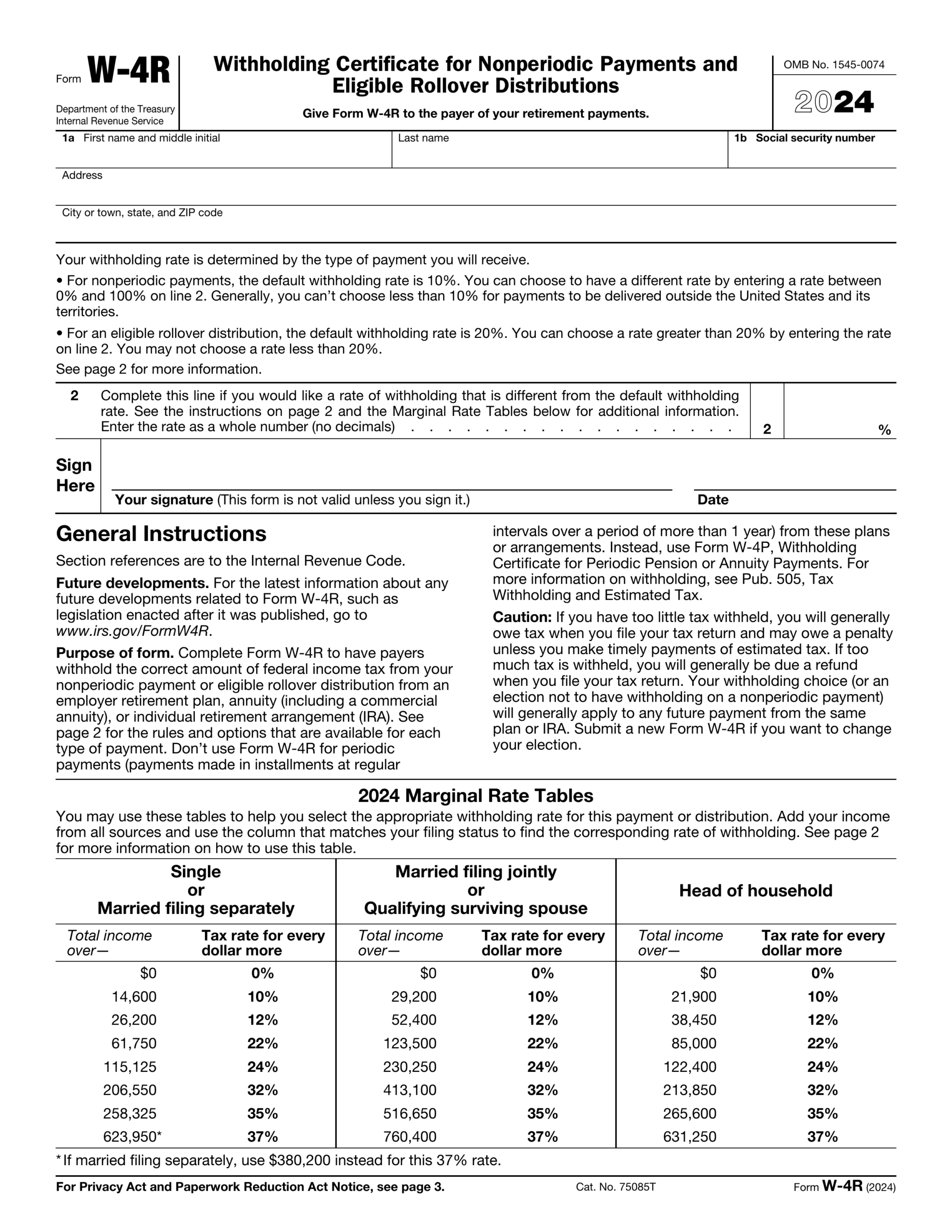Printable Irs Form W-4v Social Security