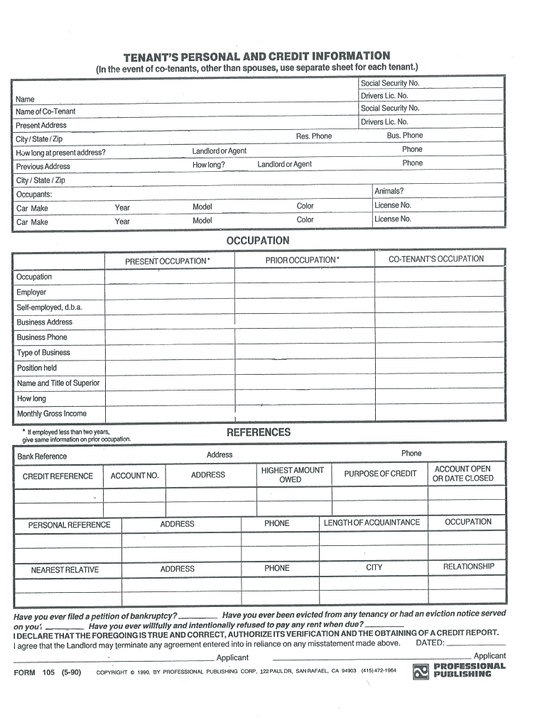 Printable St 105 Tax Form