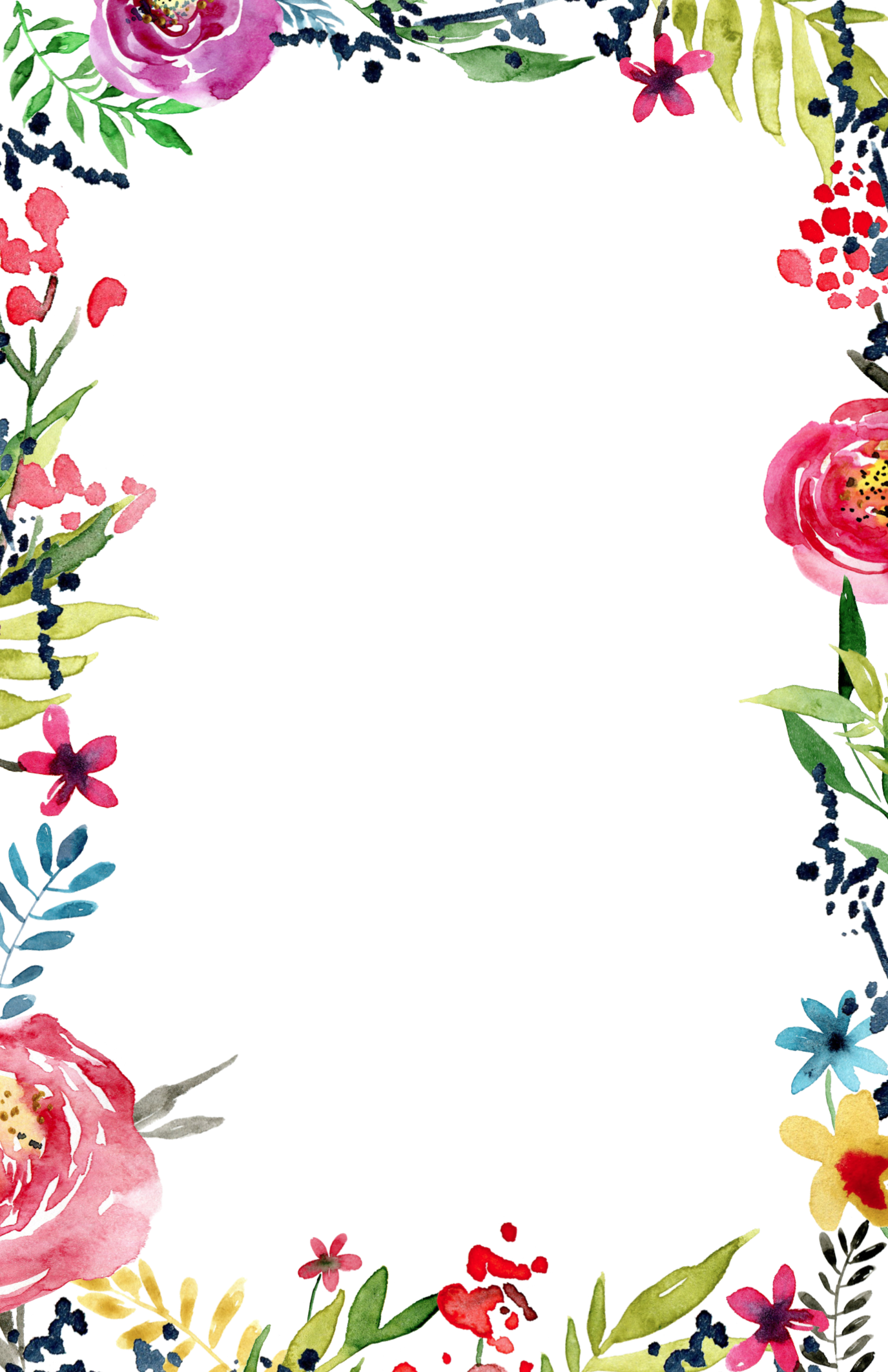 Floral Borders Invitations Free Printable Invitation Templates 