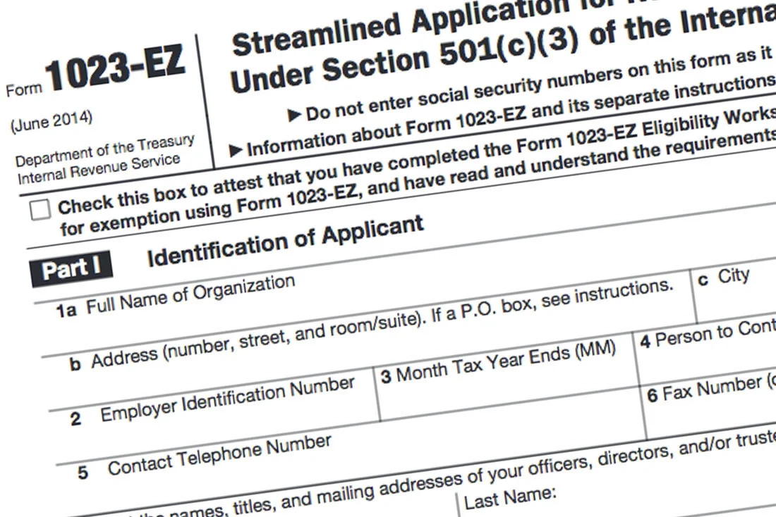 Form 1023 EZ The Faster Easier 501 c 3 Application For Small 