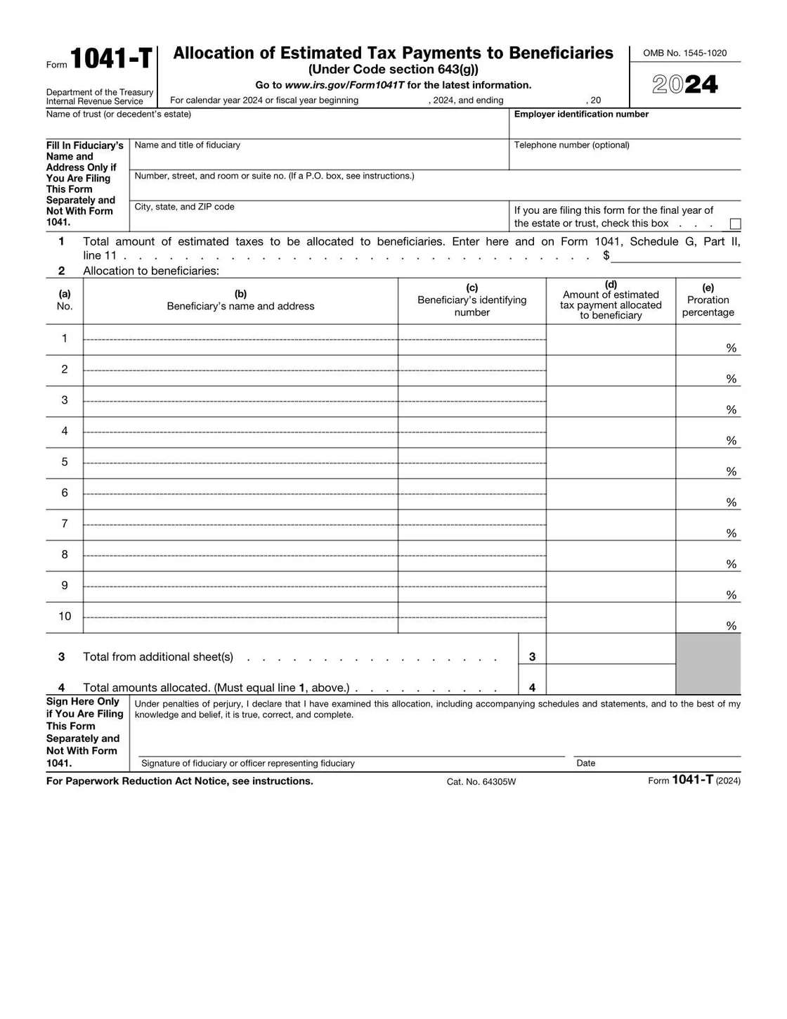 What Is Irs Form 1041