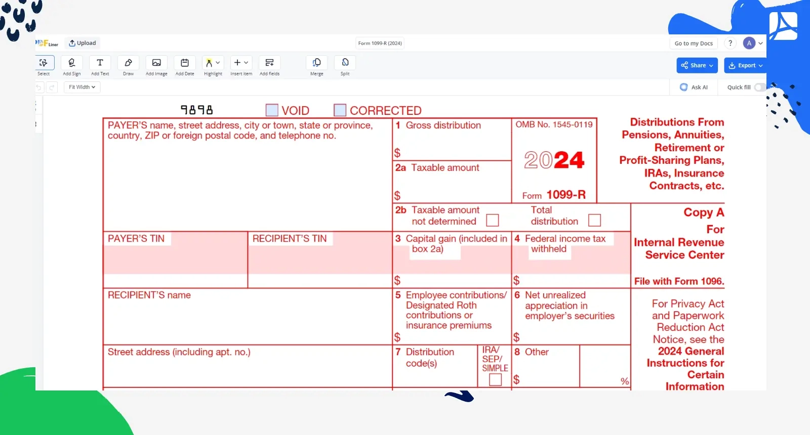 1099 R Tax Form Printable