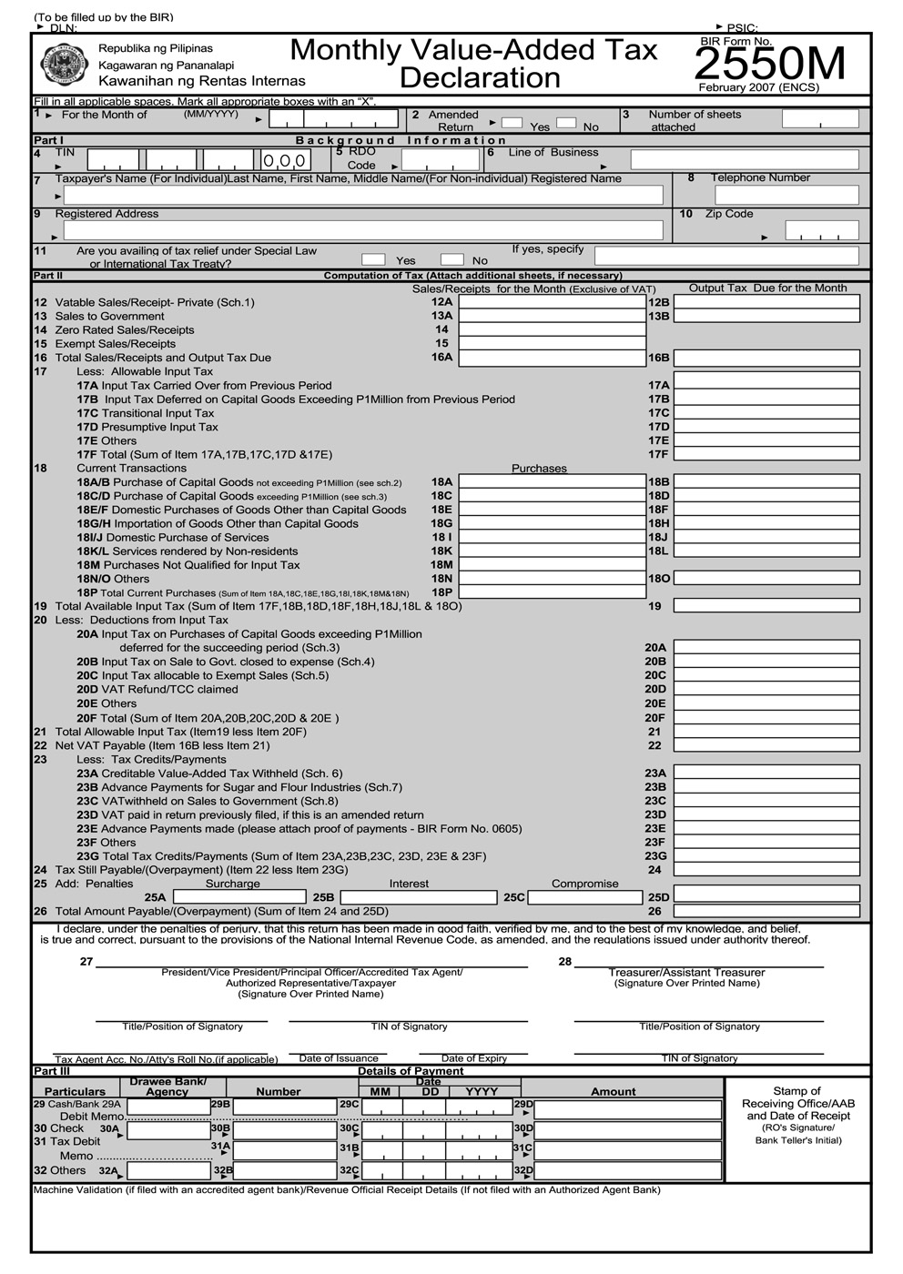 Bir Form 2000 Downloadable Form