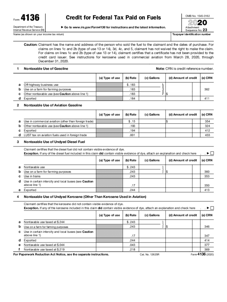Form 4136 Fill Out amp Sign Online DocHub