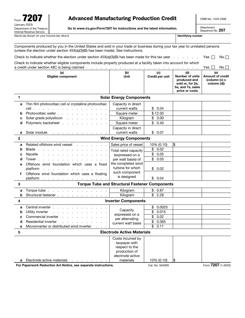 Form 7207 Printable