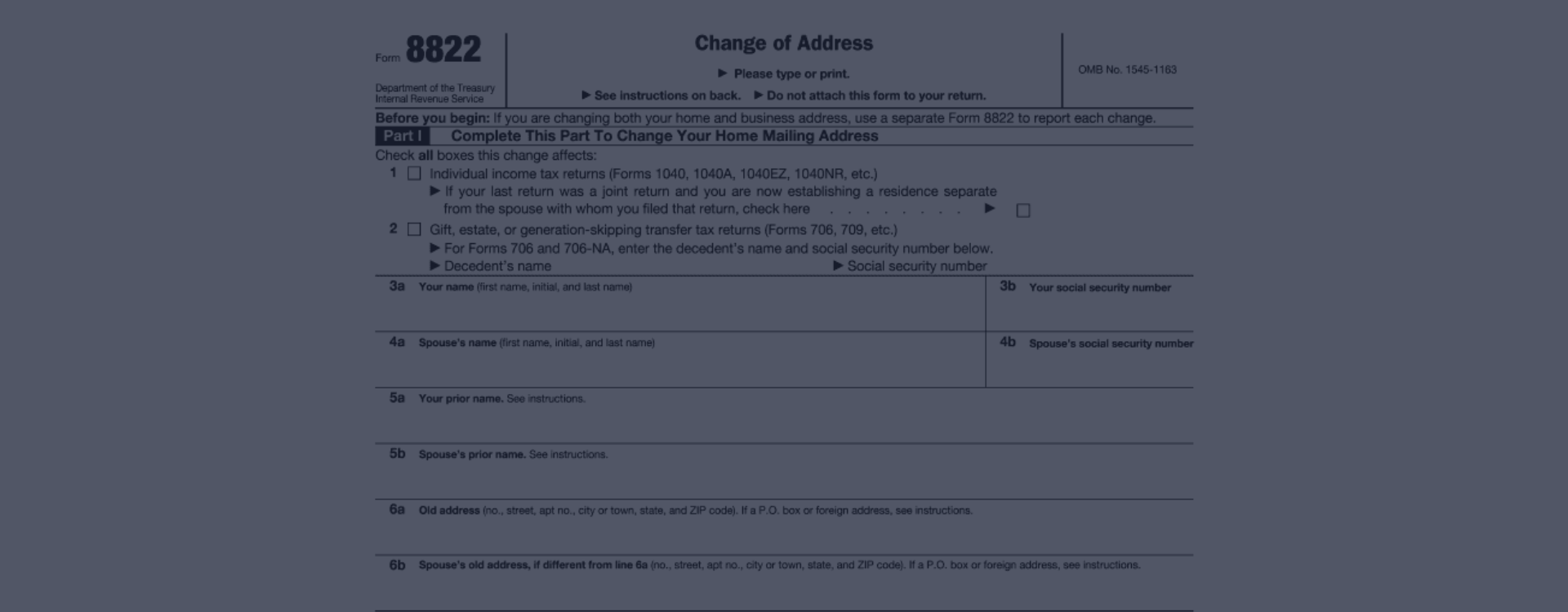 Irs Form Change Of Address 8822