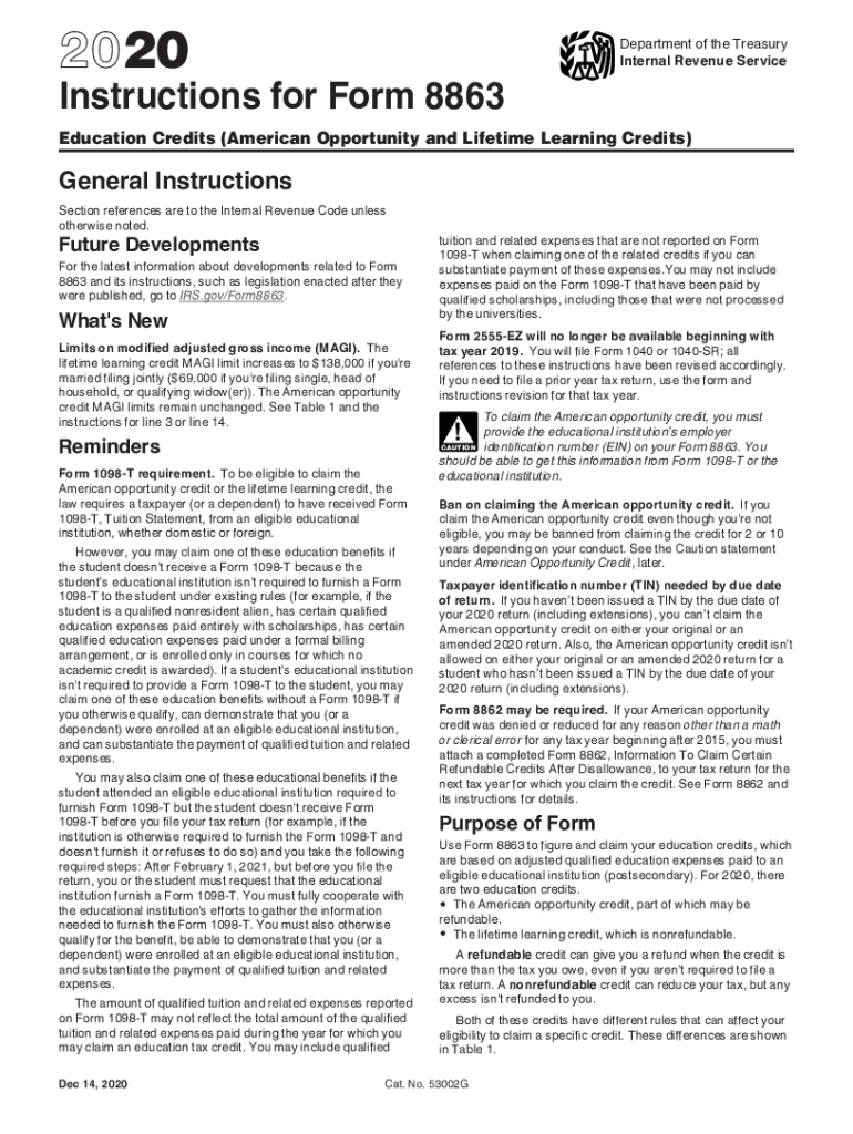 Form 8863 Instructions Fill Out amp Sign Online DocHub