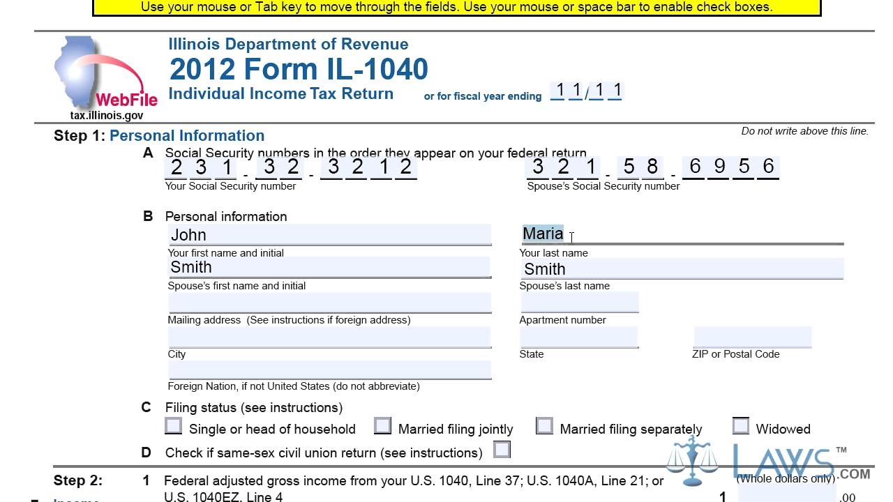 Il 1040 Printable Form