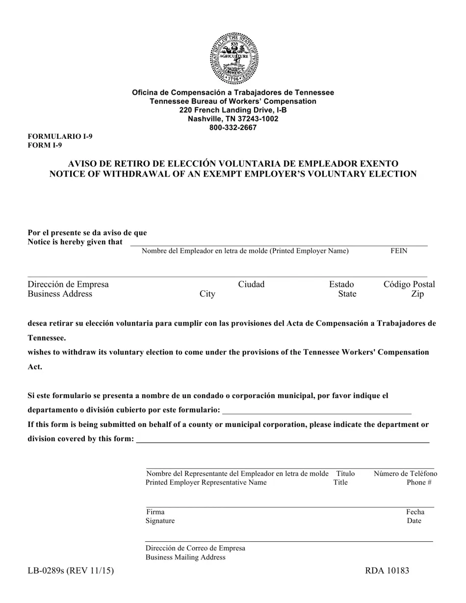Form LB 0289S I 9 Fill Out Sign Online And Download Printable 