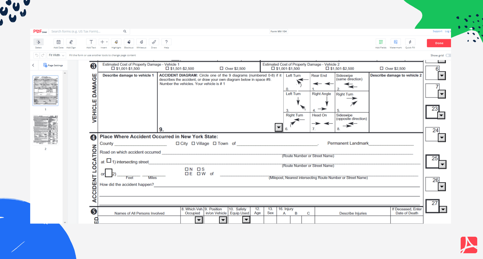 Form MV 104 Fill And Sign Form Online PDFliner