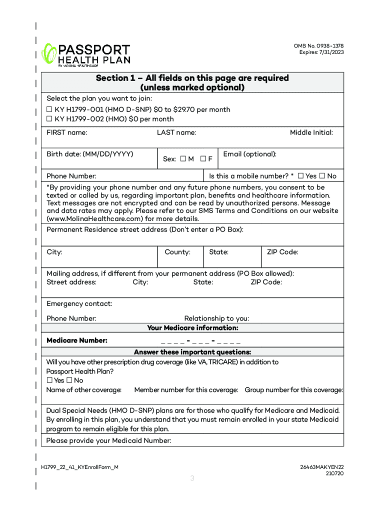 Form Omb 0938 Printable
