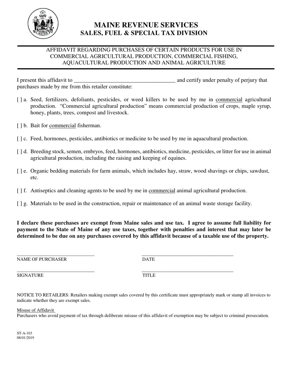 Form ST A 103 Fill Out Sign Online And Download Printable PDF 