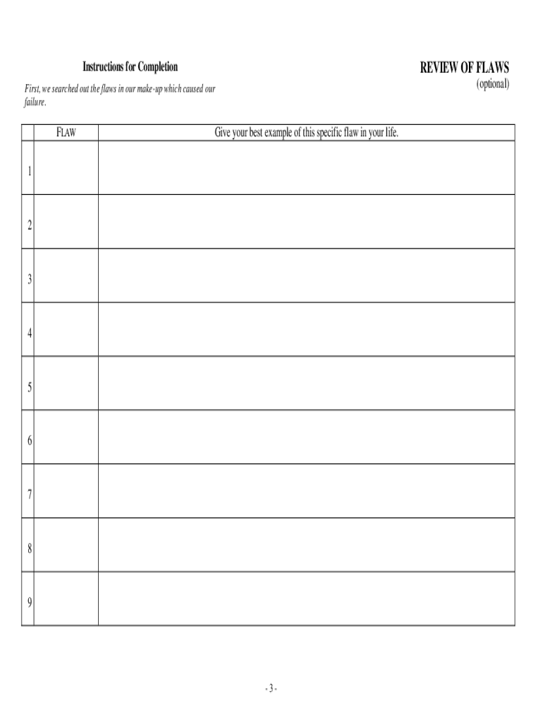 Fourth Step Inventory Worksheet Form Fill Online Printable 