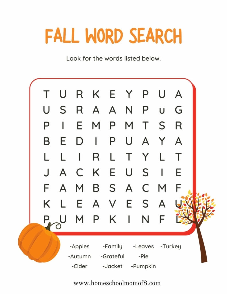 Free amp Printable Fall Worksheets HomeSchool Mom Of 8 