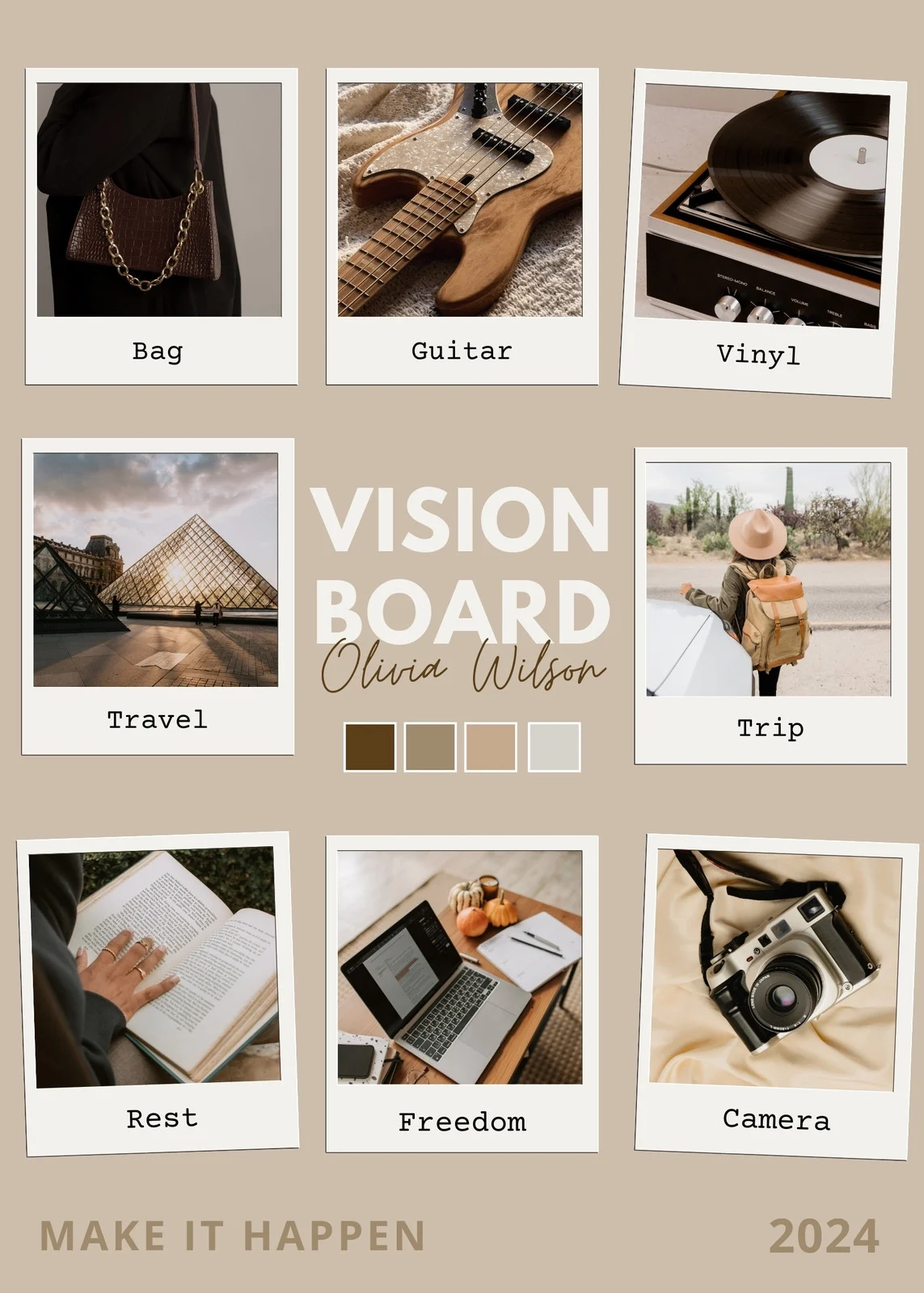 Free And Customizable Vision Board Templates