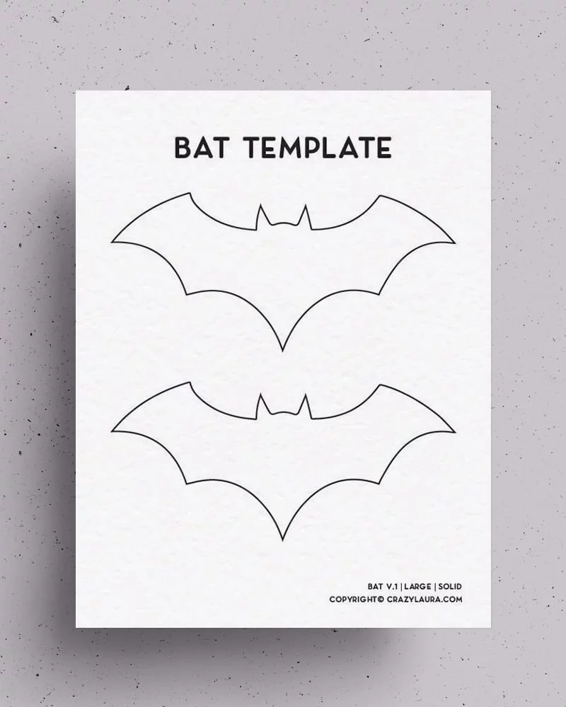 Free Bat Template amp Printable Stencils With 4 Shapes Crazy Laura